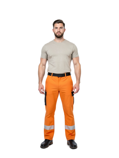 R517X - Recycled Stretch Safety Trouser — portada con modelo ajustada