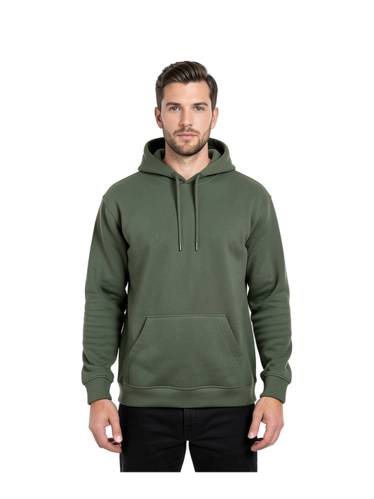 SF500 - Softstyle Midweight Fleece Adult Hoodie — portada con modelo ajustada