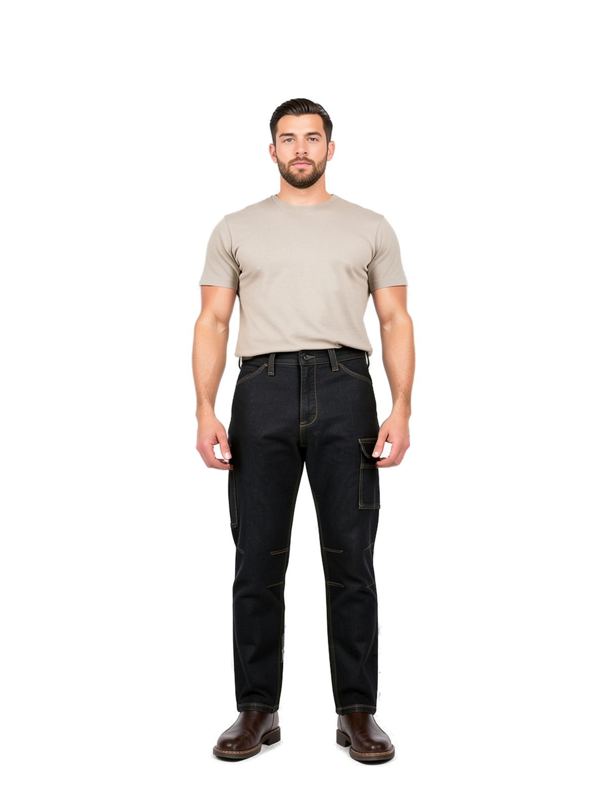 WK705 - Vaquero multibolsillos hombre — portada con modelo ajustada