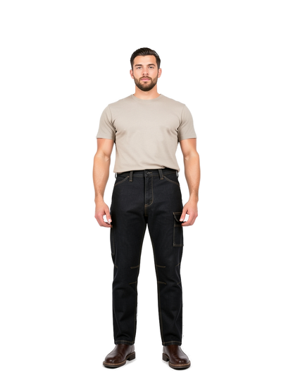 WK705 - Vaquero multibolsillos hombre — portada con modelo ajustada