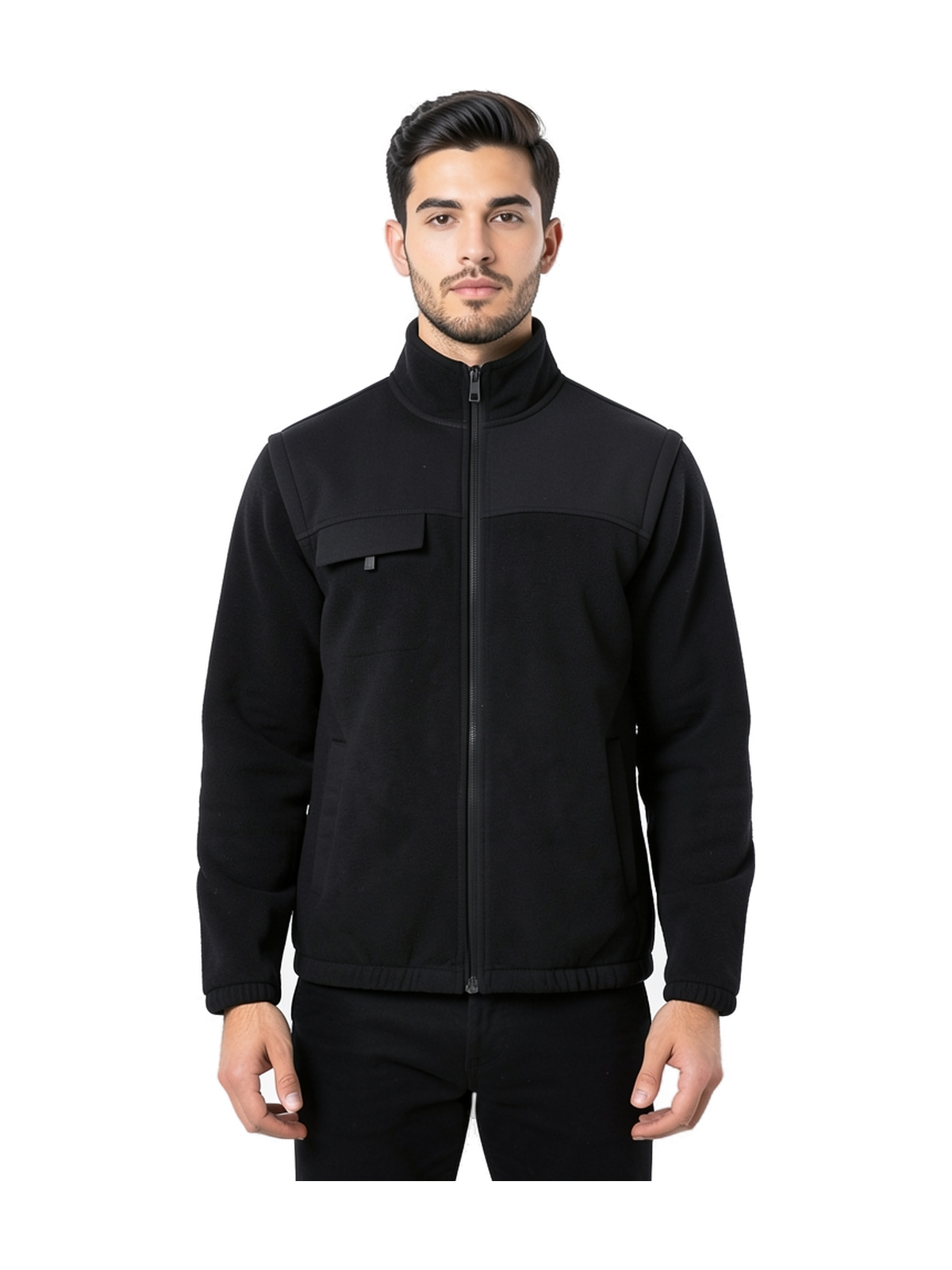 WK9105 - Chaqueta polar con mangas amovibles hombre — portada con modelo