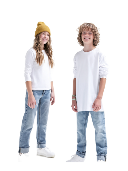 E150C - Camiseta manga larga Niños — portada manual con modelo