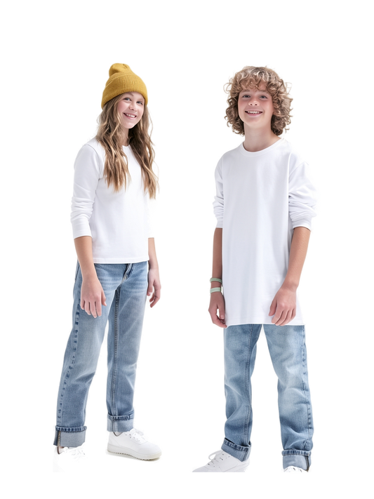 E150C - Camiseta manga larga Niños — portada manual con modelo
