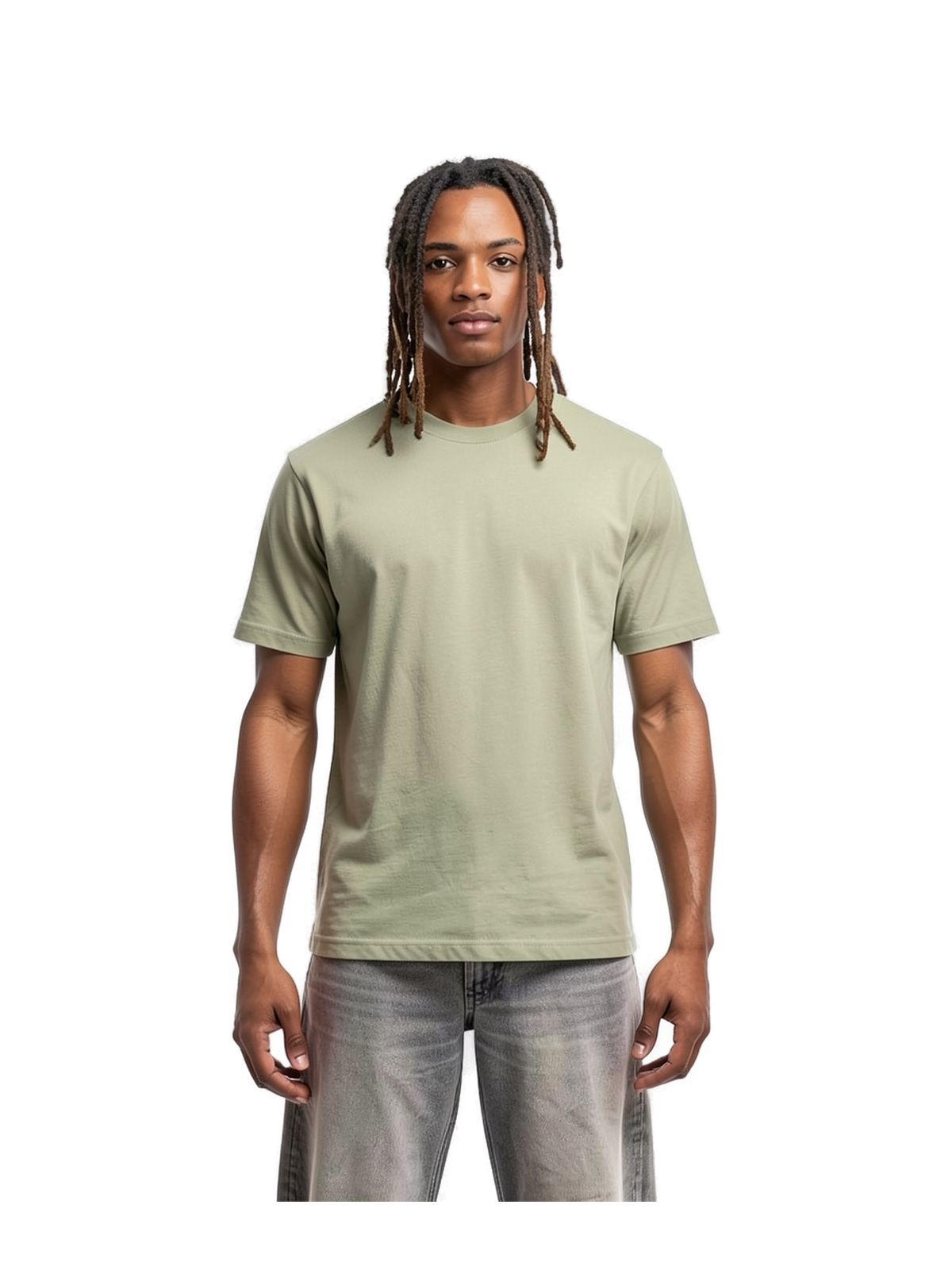 E220 – Camiseta de Manga Corta para Hombre — portada manual con modelo