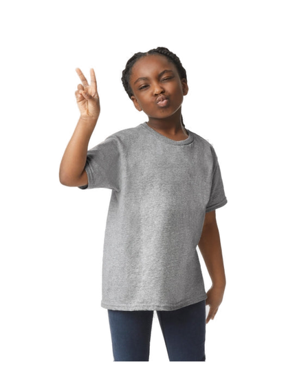 G5000B – Camiseta Heavy Niños — portada manual con modelo