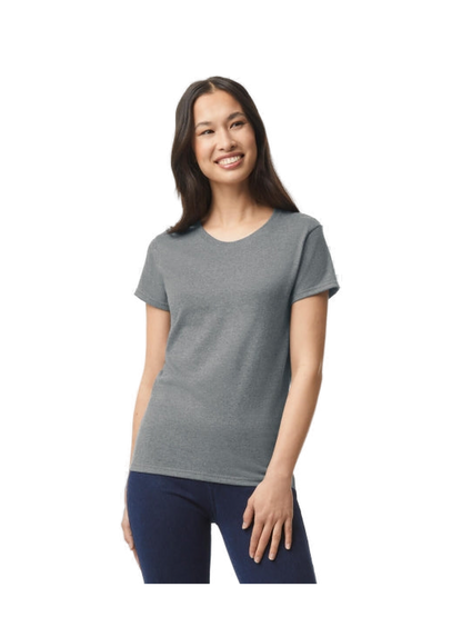 G5000L – Camiseta Heavy Mujer — portada manual con modelo