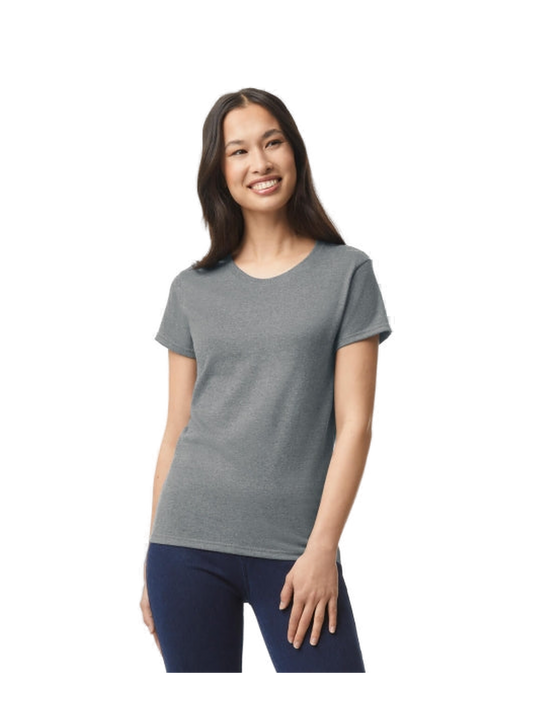 G5000L – Camiseta Heavy Mujer — portada manual con modelo