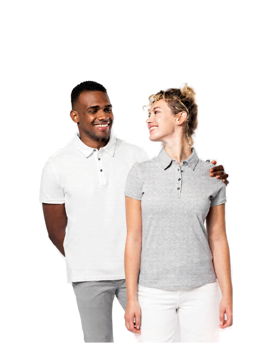 K262 - Polo jersey manga corta Unisex — portada manual con modelo