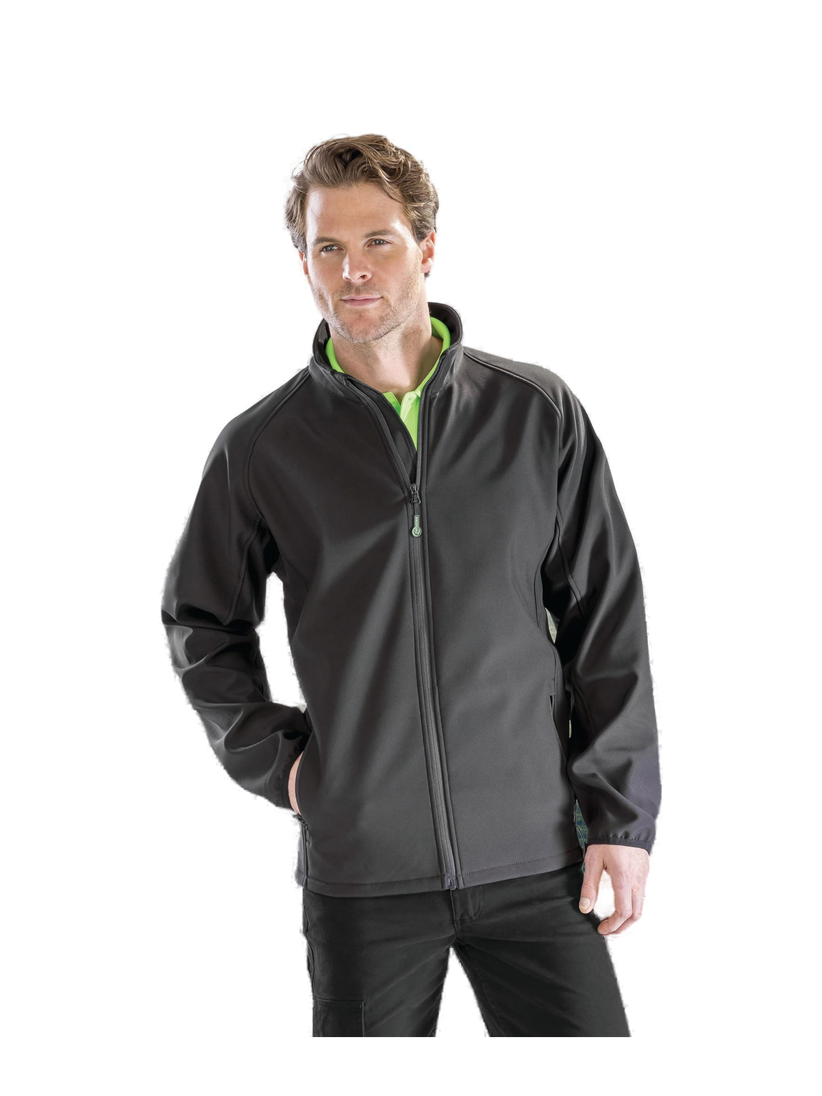 R231M - Chaqueta Softshell Printable hombre — portada manual con modelo