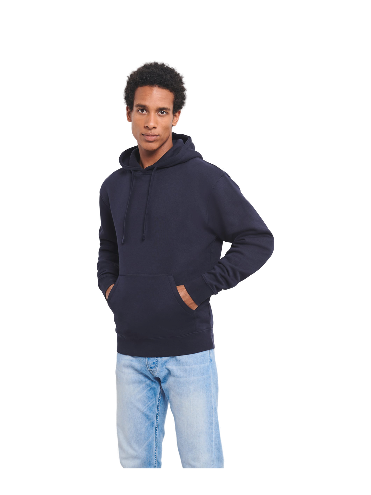 RU265M - Sudadera con capucha Authentic — portada manual con modelo