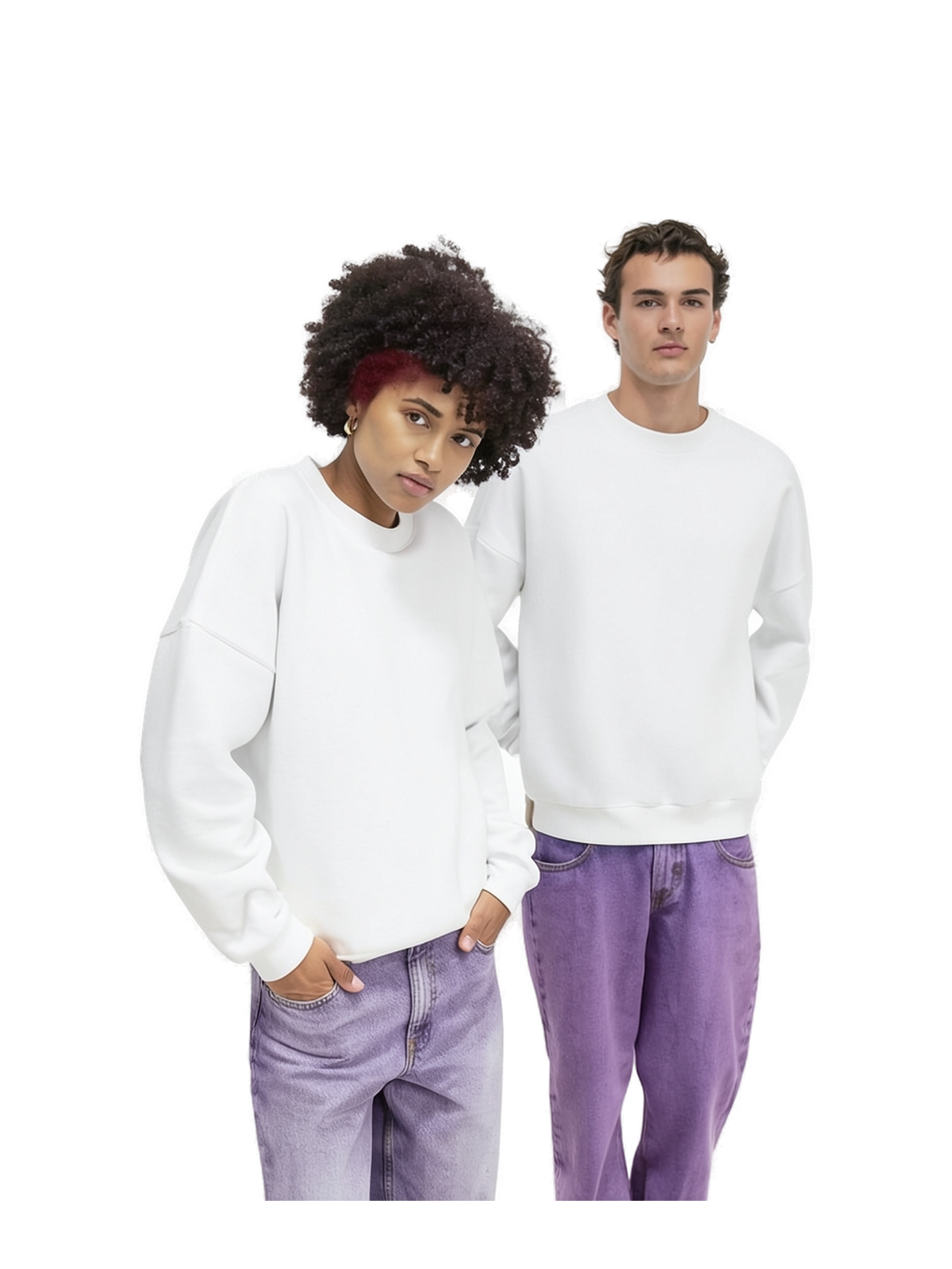WG001 - Sudadera de Cuello Redondo Influence Adulto Unisex — portada manual con modelo